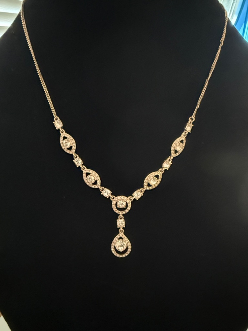Givenchy Gold-Tone Crystal Drop Necklace